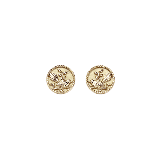 Fantail Coin Studs (Friendly) - Gold