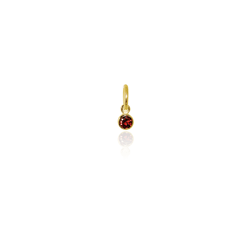 January Pendant Charm (Garnet) - Gold