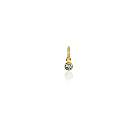 March Pendant Charm (Aquamarine) - Gold