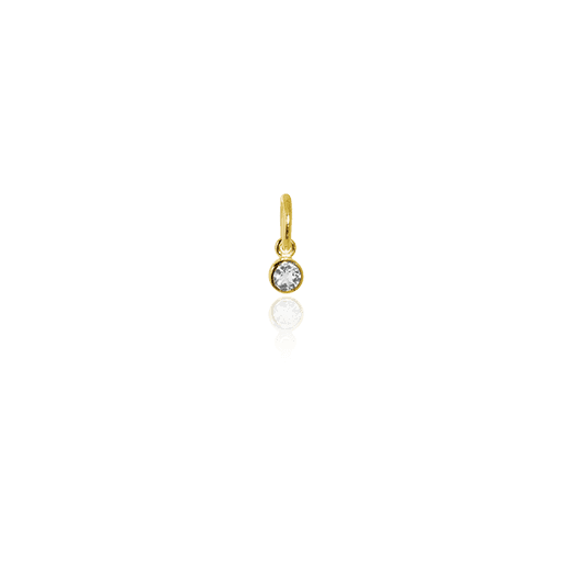 April Pendant Charm (White Topaz) - Gold