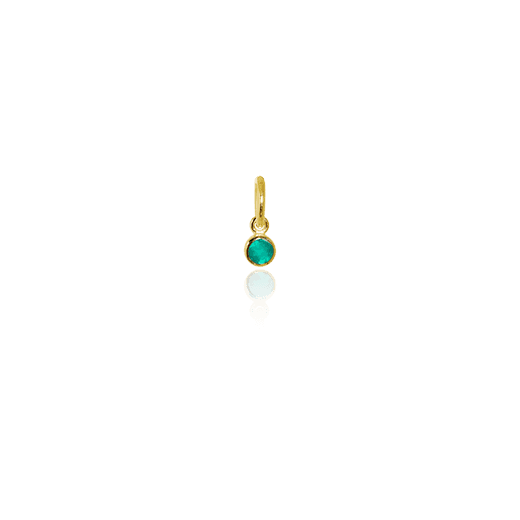 May Pendant Charm (Green Onyx) - Gold