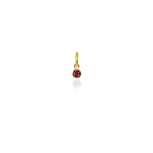 July Pendant Charm (Rhodolite) - Gold