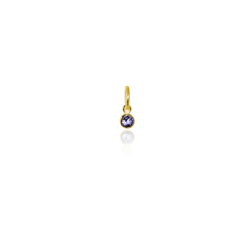 September Pendant Charm (Iolite) - Gold