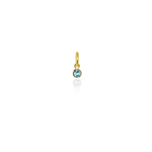 December Pendant Charm (Blue Topaz) - Gold